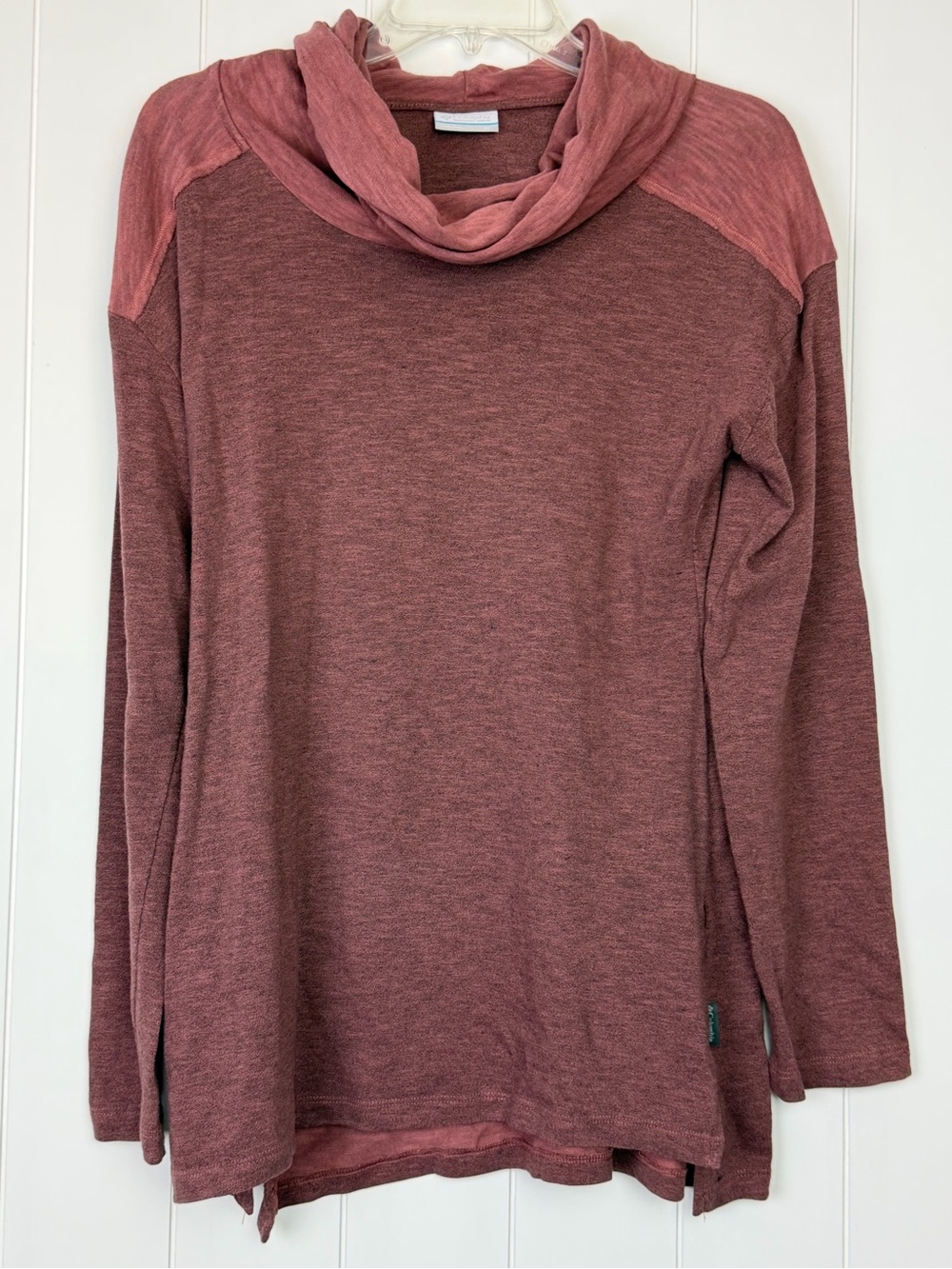 Columbia Sportswear Company Cowl Neck Long Sleeve Tunic Top Dusty Rose Size M